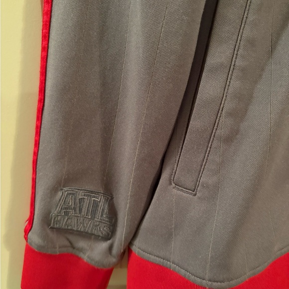 Adidas Gray and Red Atlanta Hawks Member Jacket - Picture 5 of 8